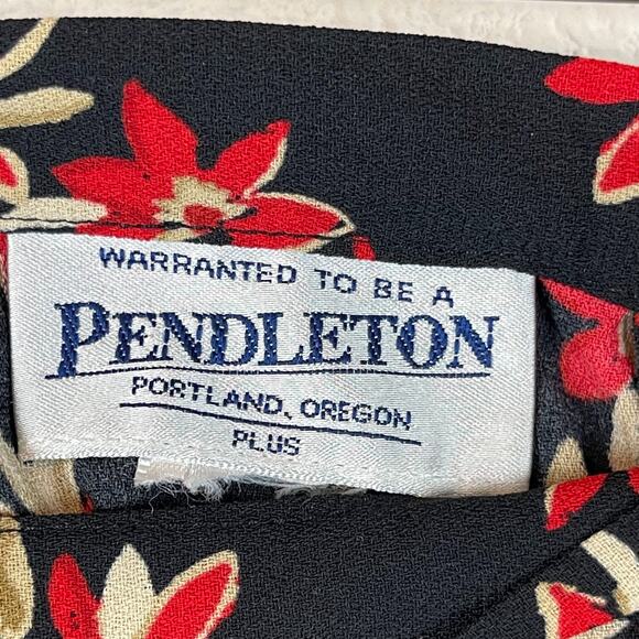 Pendleton Floral Maxi Skirt Womens XXL 2XL Black Red A-Line Casual - Picture 5 of 10
